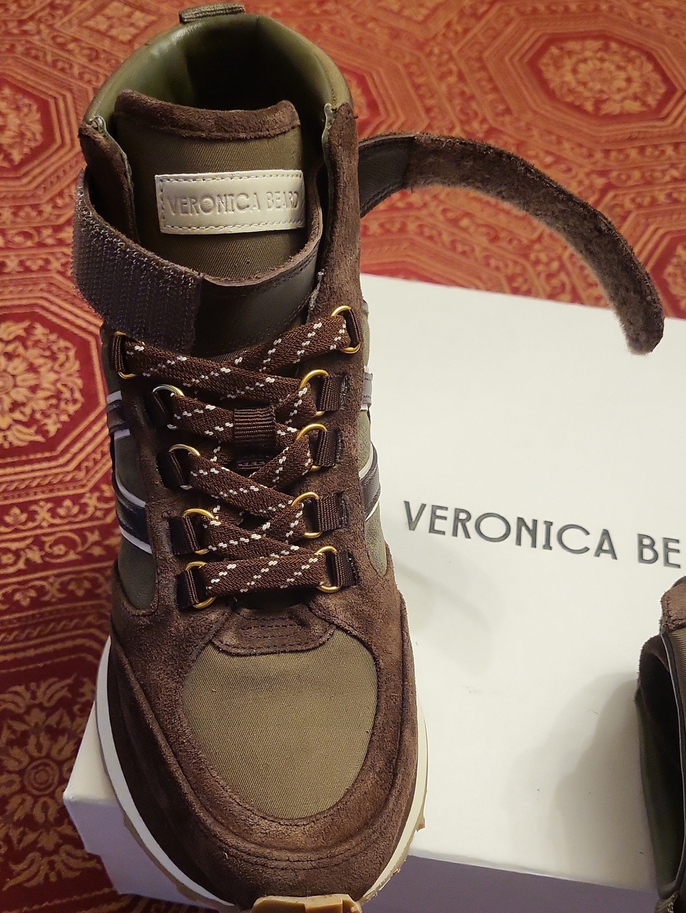 Veronica Beard Valentina Hiking Shoes,Cypress Espresso - Picture 7 of 9